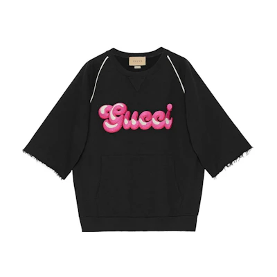 Gucci SS23 Logo Print Raglan Short Sleeve T-Shirt Black 734721-XJFBH-1043