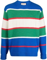 Gucci SS23 Logo Striped Jacquard Knit Sweater Blue 729528-XKC0P-4804 Gucci SS23 Logo Striped Jacquard Knit Sweater Blue 729528-XKC0P-4804