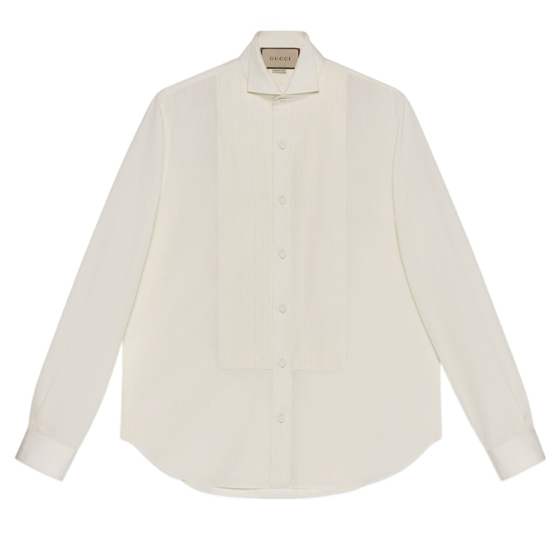 Gucci SS23 Long-Sleeve White Solid Button-Up Sun-Proof Shirt 698327-ZAJS4-9210