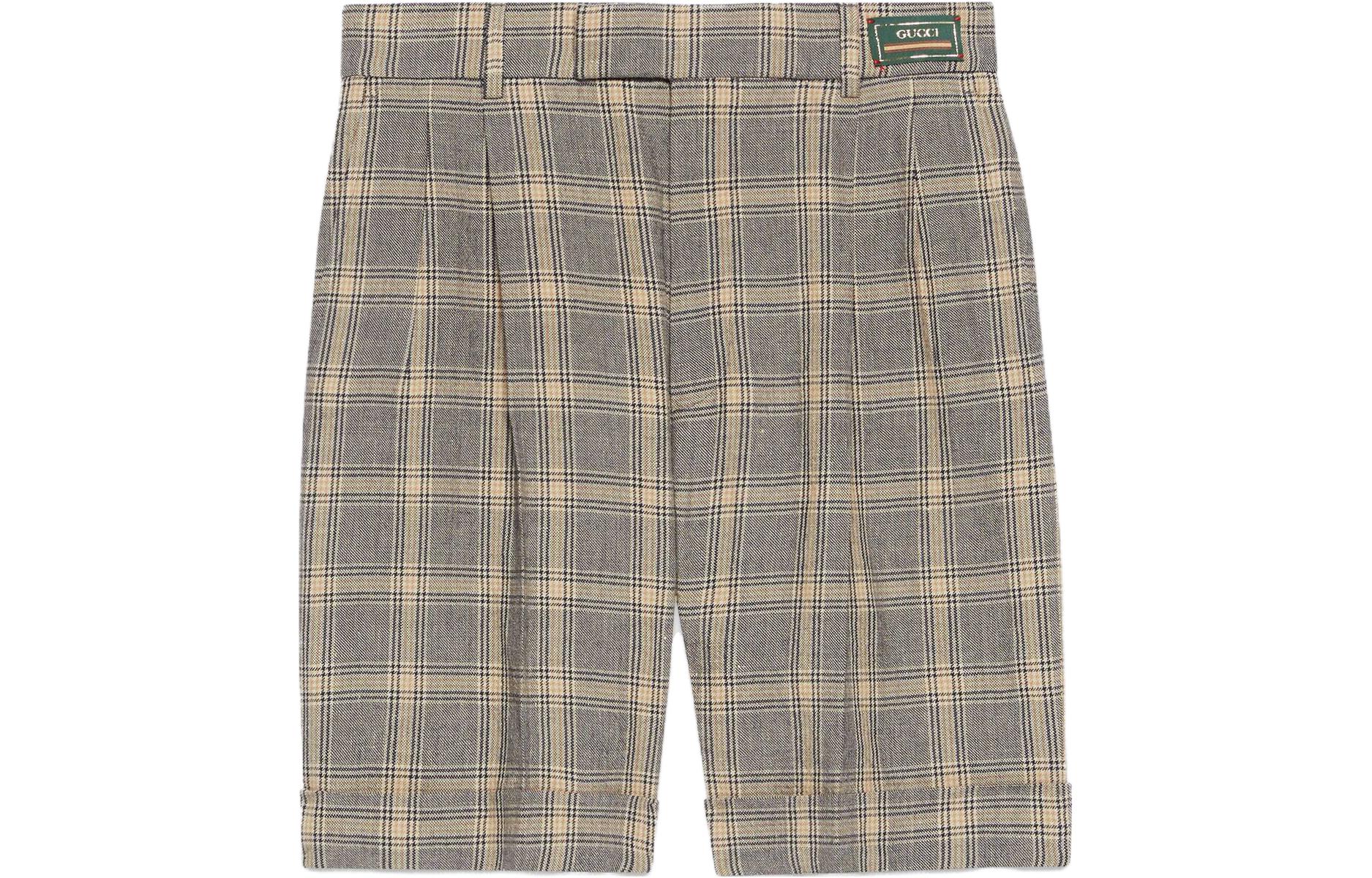 Gucci SS23 Love March Plaid Print Straight-Leg Shorts Multi-color 690519-ZAILW-1136