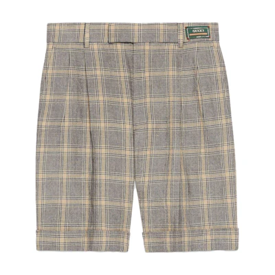Gucci SS23 Love March Plaid Print Straight-Leg Shorts Multi-color 690519-ZAILW-1136