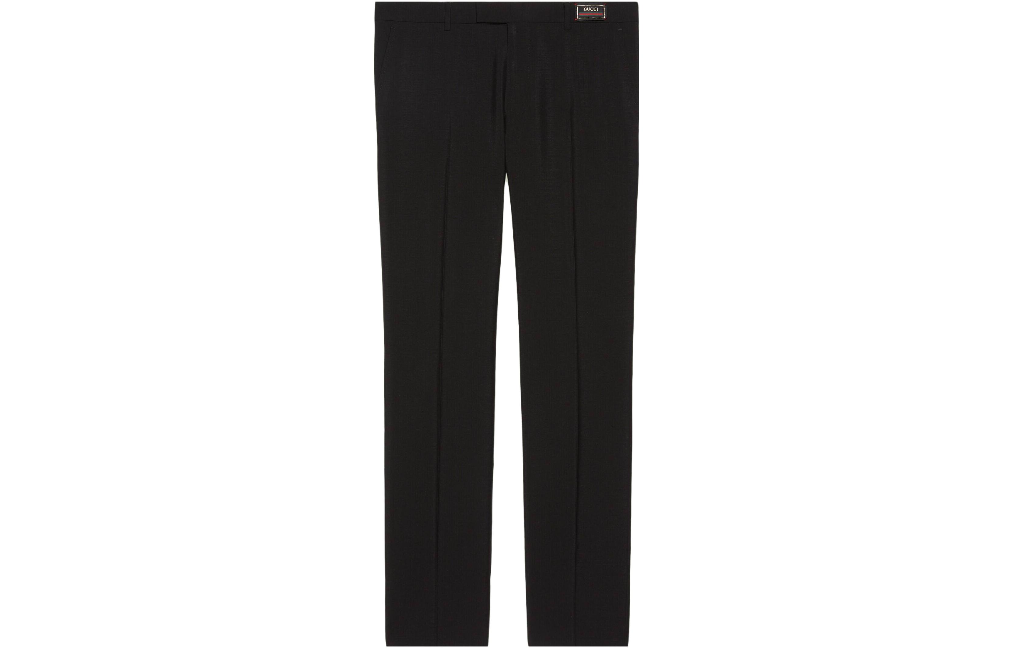 Gucci SS23 Love Parade Black Pleated Straight-Leg Casual Pants for Men 698748-Z592B-1000