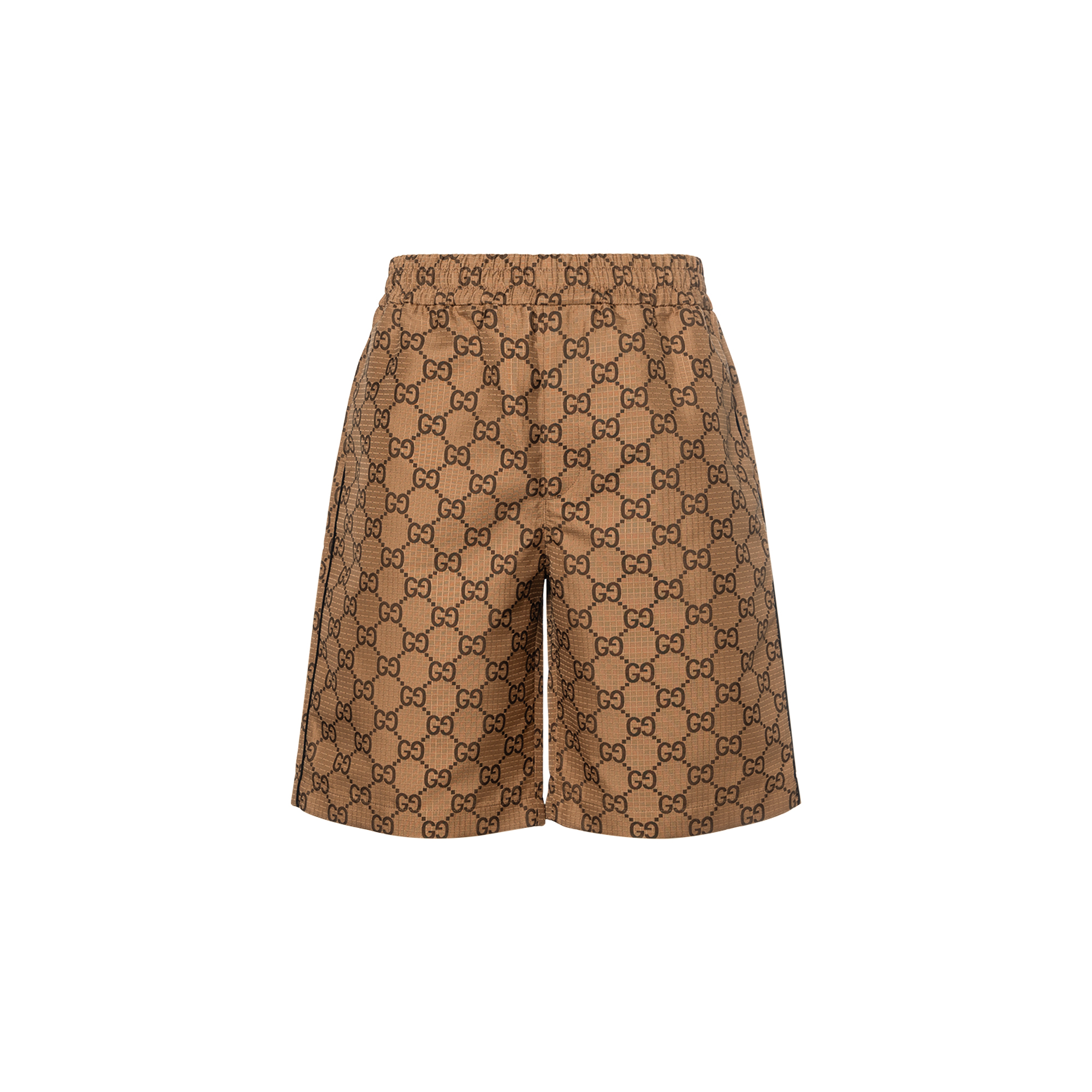 Gucci SS23 Monogram Logo Elastic Waist Shorts Brown () 722332-ZAJW8-9867