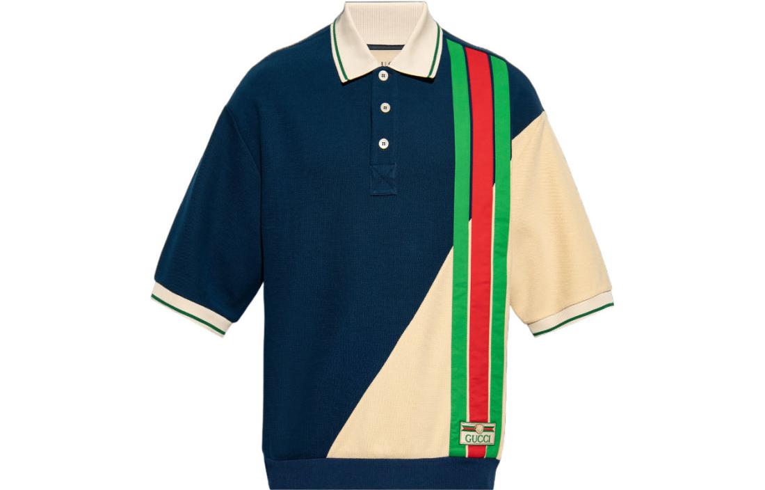 Order GUCCI SS23 Polo de Hombre Multicolor a Rayas de Manga Corta. 752280-XJFS2-4384