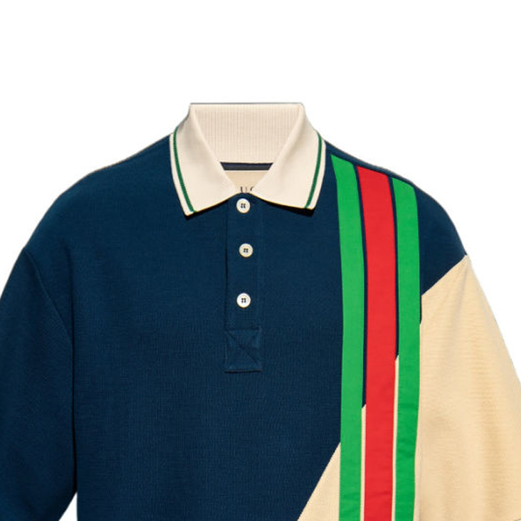 Lookbook GUCCI SS23 Polo de Hombre Multicolor a Rayas de Manga Corta. 752280-XJFS2-4384