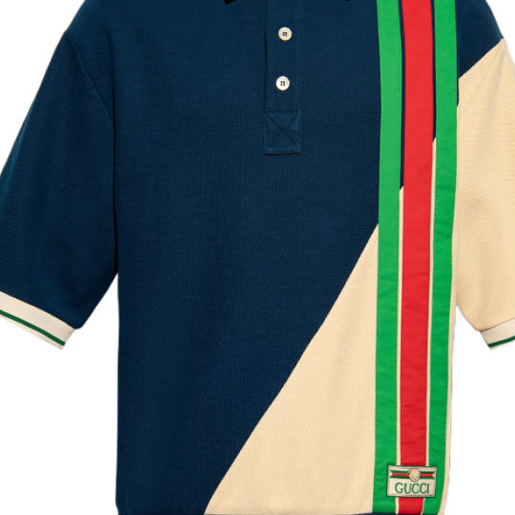 Purchase GUCCI SS23 Polo de Hombre Multicolor a Rayas de Manga Corta. 752280-XJFS2-4384