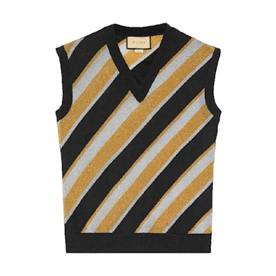 Gucci SS23 Multicolor Striped V-Neck Sweater Vest 716234-XKCP8-1152