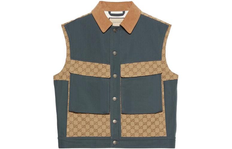 GUCCI SS23 Patchwork Square Neck Sleeveless Jacket for Men 729908-XDCEY-2002 圖 5