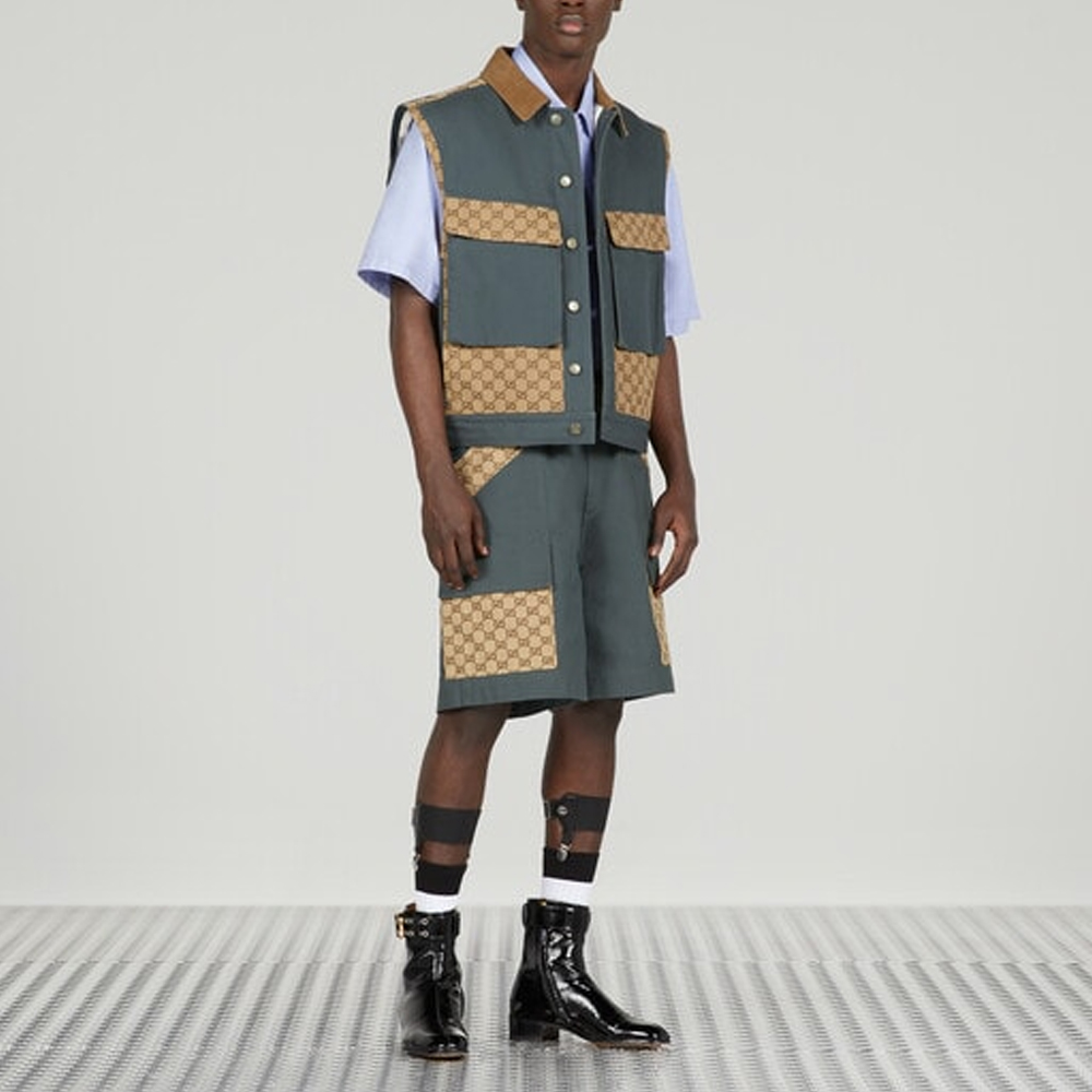GUCCI SS23 Patchwork Square Neck Sleeveless Jacket for Men 729908-XDCEY-2002 圖 6