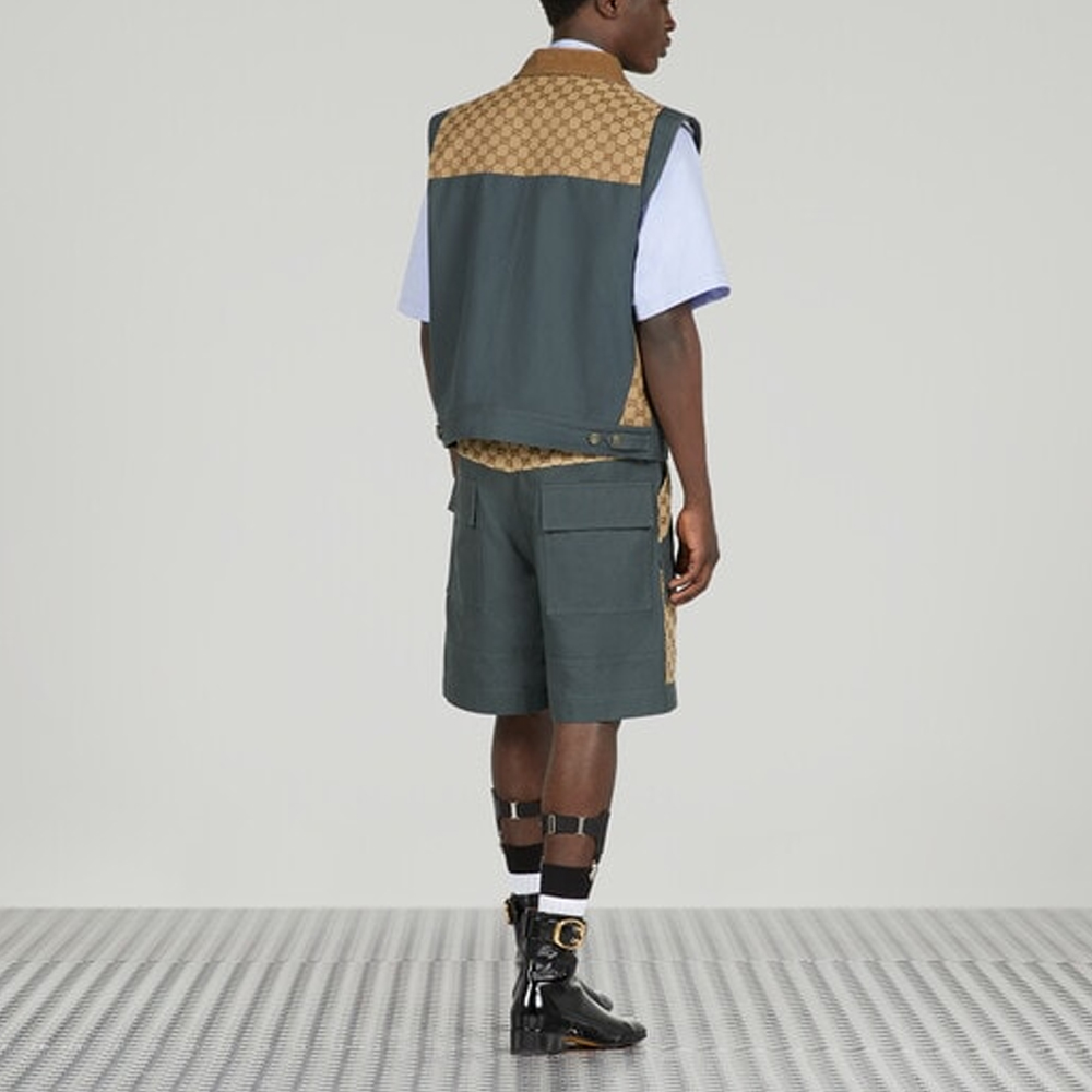 GUCCI SS23 Patchwork Square Neck Sleeveless Jacket for Men 729908-XDCEY-2002 圖 7