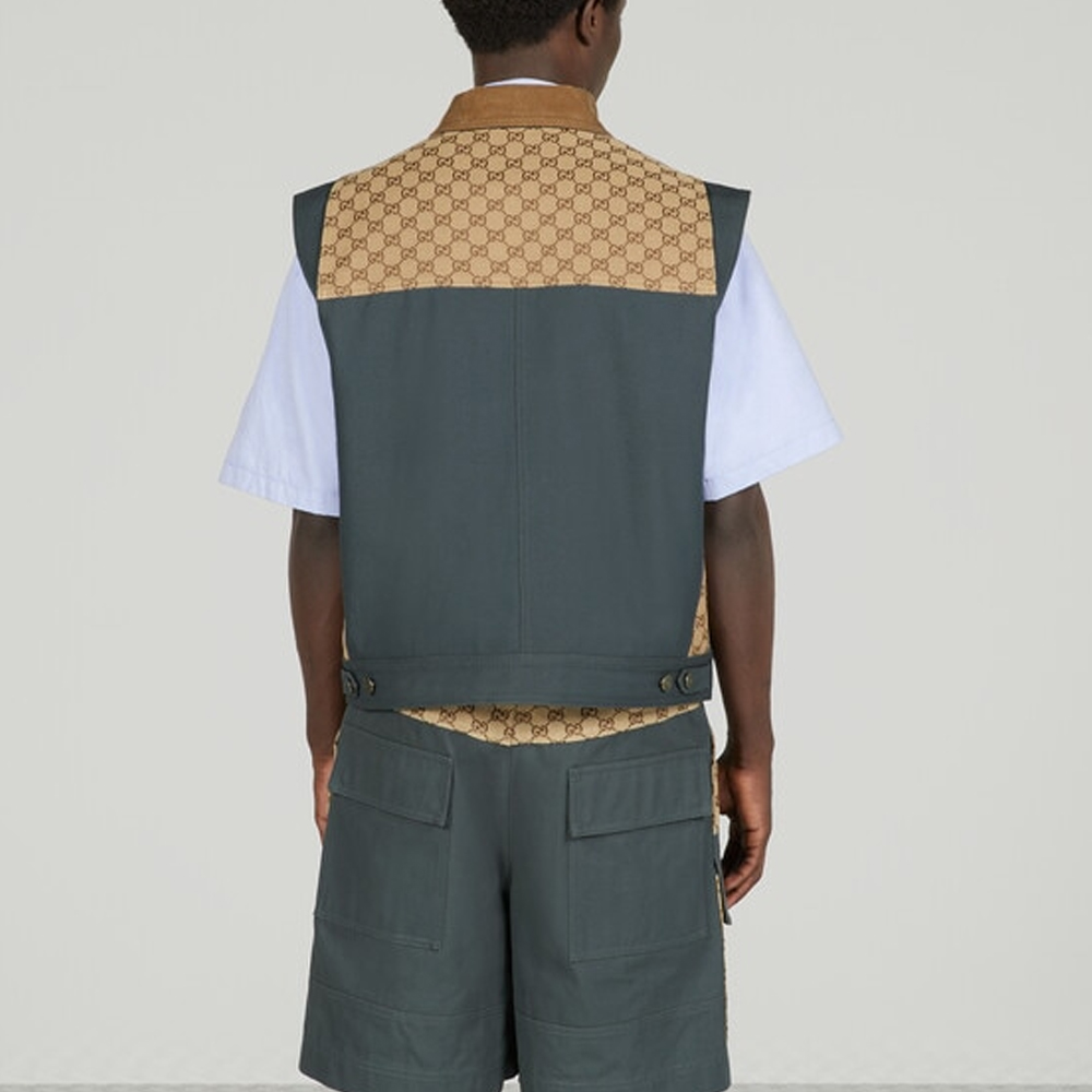 GUCCI SS23 Patchwork Square Neck Sleeveless Jacket for Men 729908-XDCEY-2002 圖 9