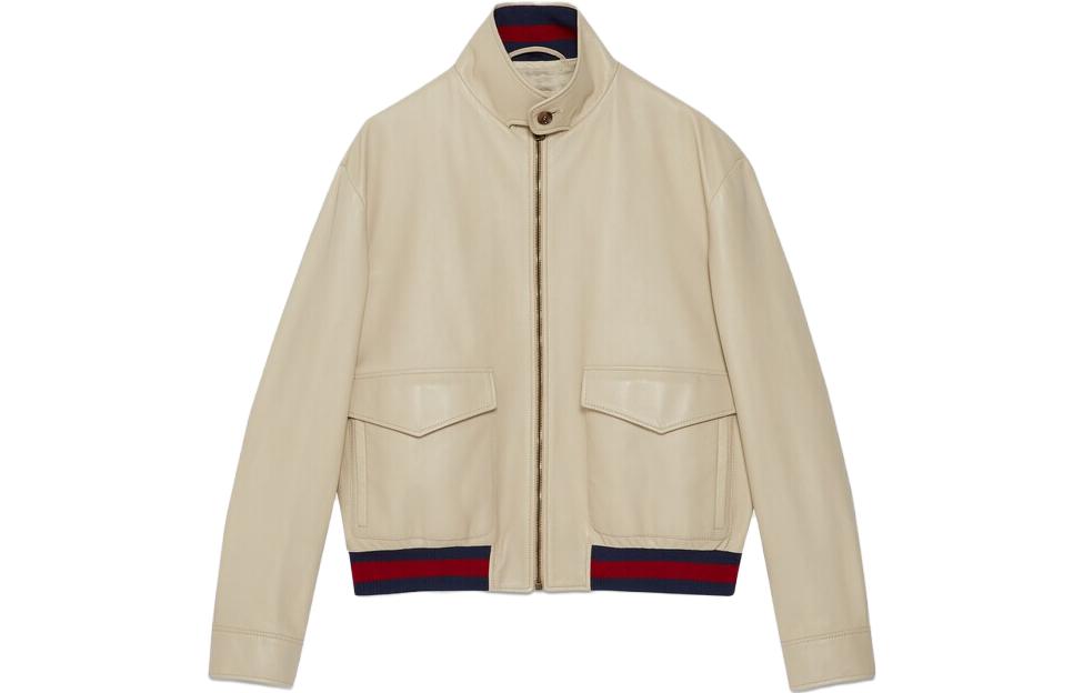 Gucci SS23 Patchwork Striped Zip Jacket in Khaki 694614-XNAPL-9508