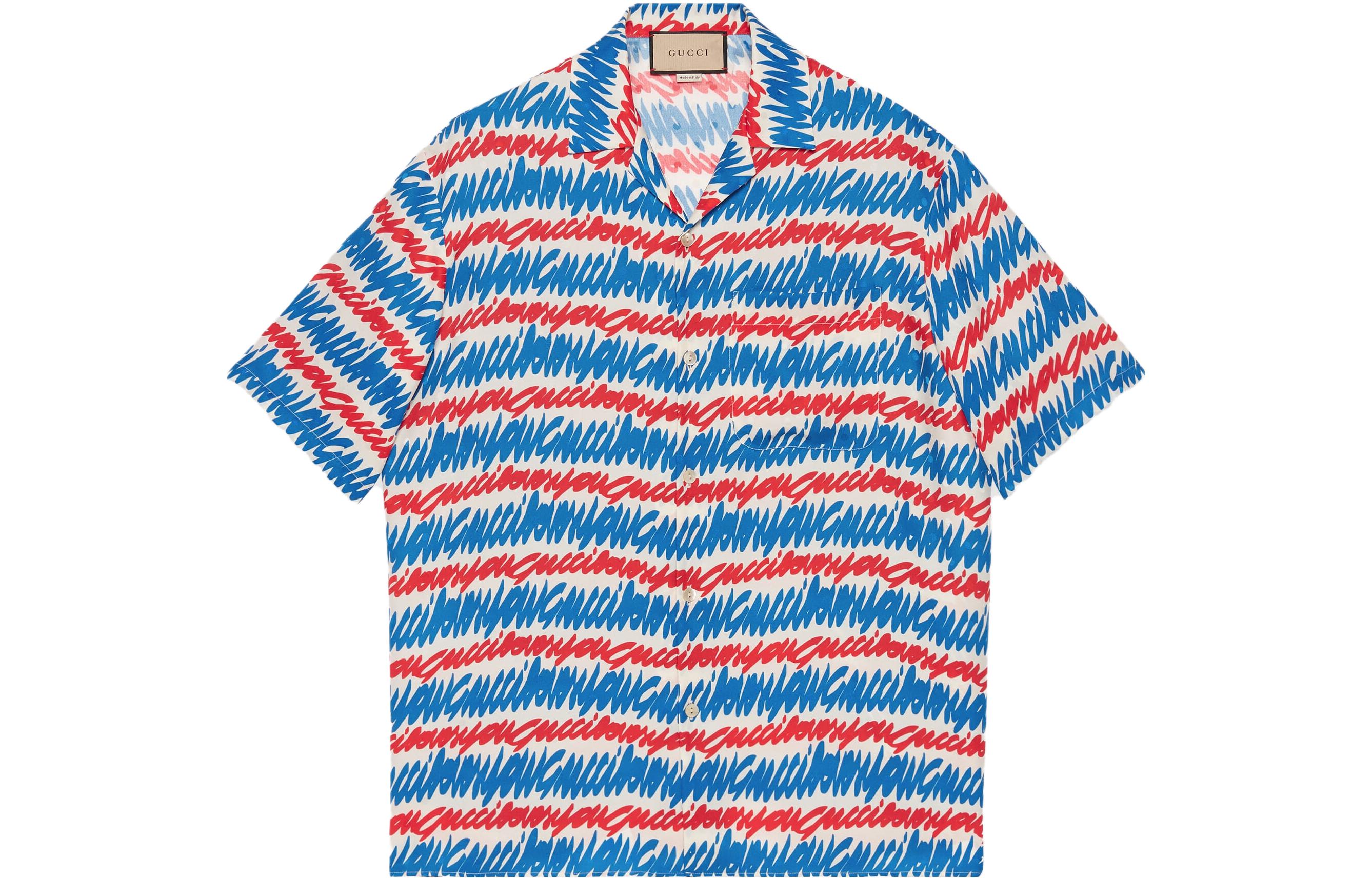 Gucci SS23 Pattern Print Single Breasted Short-sleeve Shirt Multicolor 747039-ZAMTY-4595