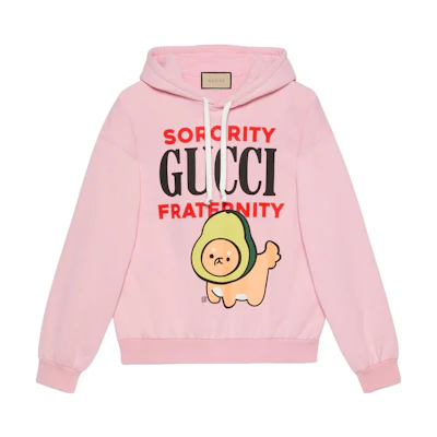 Gucci SS23 Pink Hoodie with Animal Print and Drawstring 721427-XJFB9-5904