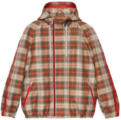 Gucci 2023春夏男士棕色格纹连帽夹克 727347-ZAKLU-6208 Buy Gucci 2023春夏男士棕色格纹连帽夹克 727347-ZAKLU-6208