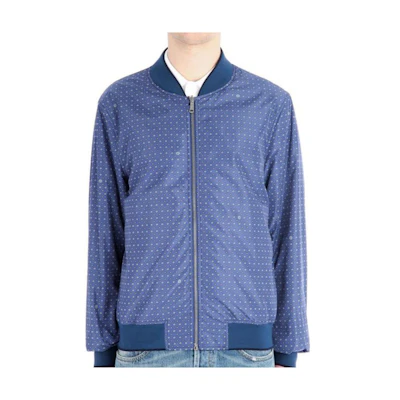 Gucci SS23 Polka Dot Baseball Collar Jacket Blue Casual Outerwear 363981-Z4181-4316