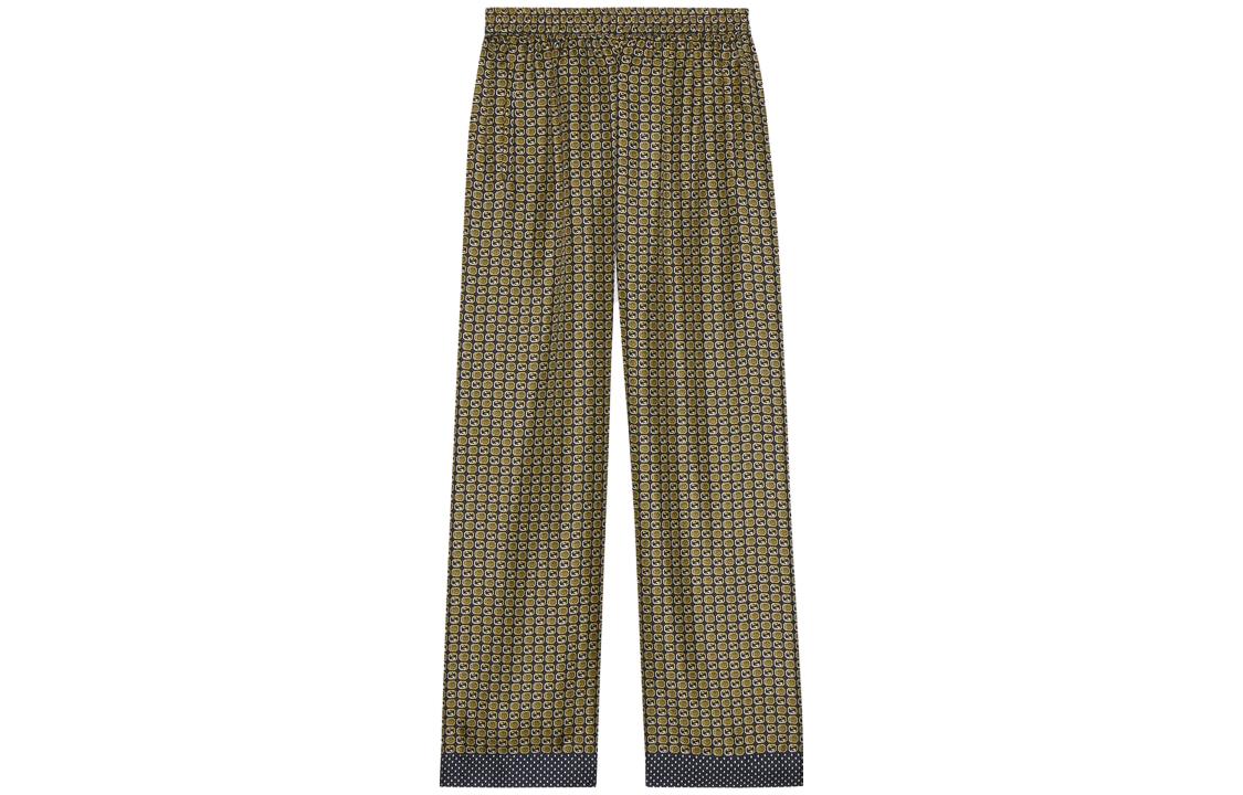 Gucci SS23 Polka Dot Print Elastic Waist Casual Pants Dark Yellow 747274-Z8BH0-4646