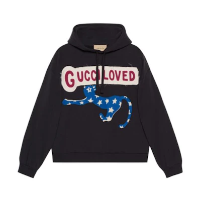 Gucci SS23 Pre-Fall Loose Fit Geometric Hoodie Black for Men 721427XJFWI1283