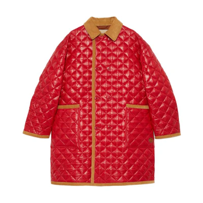 GUCCI SS23 Quilted Coated Cotton Collar Coat 731360-Z8BDN-6429