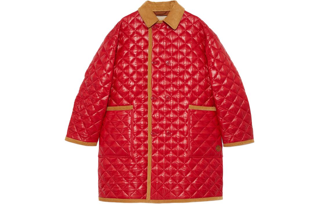 Order GUCCI SS23 Abrigo Acolchado de Algodón Revestido con Cuello 731360-Z8BDN-6429