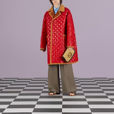 GUCCI SS23 Abrigo Acolchado de Algodón Revestido con Cuello 731360-Z8BDN-6429 Lookbook GUCCI SS23 Abrigo Acolchado de Algodón Revestido con Cuello 731360-Z8BDN-6429