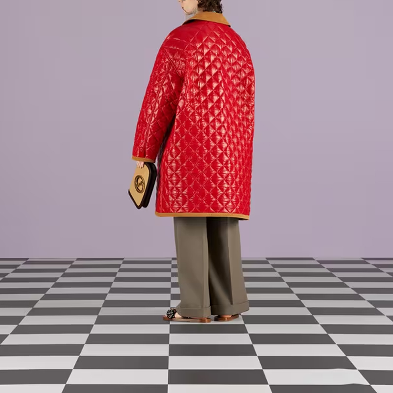 Purchase GUCCI SS23 Abrigo Acolchado de Algodón Revestido con Cuello 731360-Z8BDN-6429