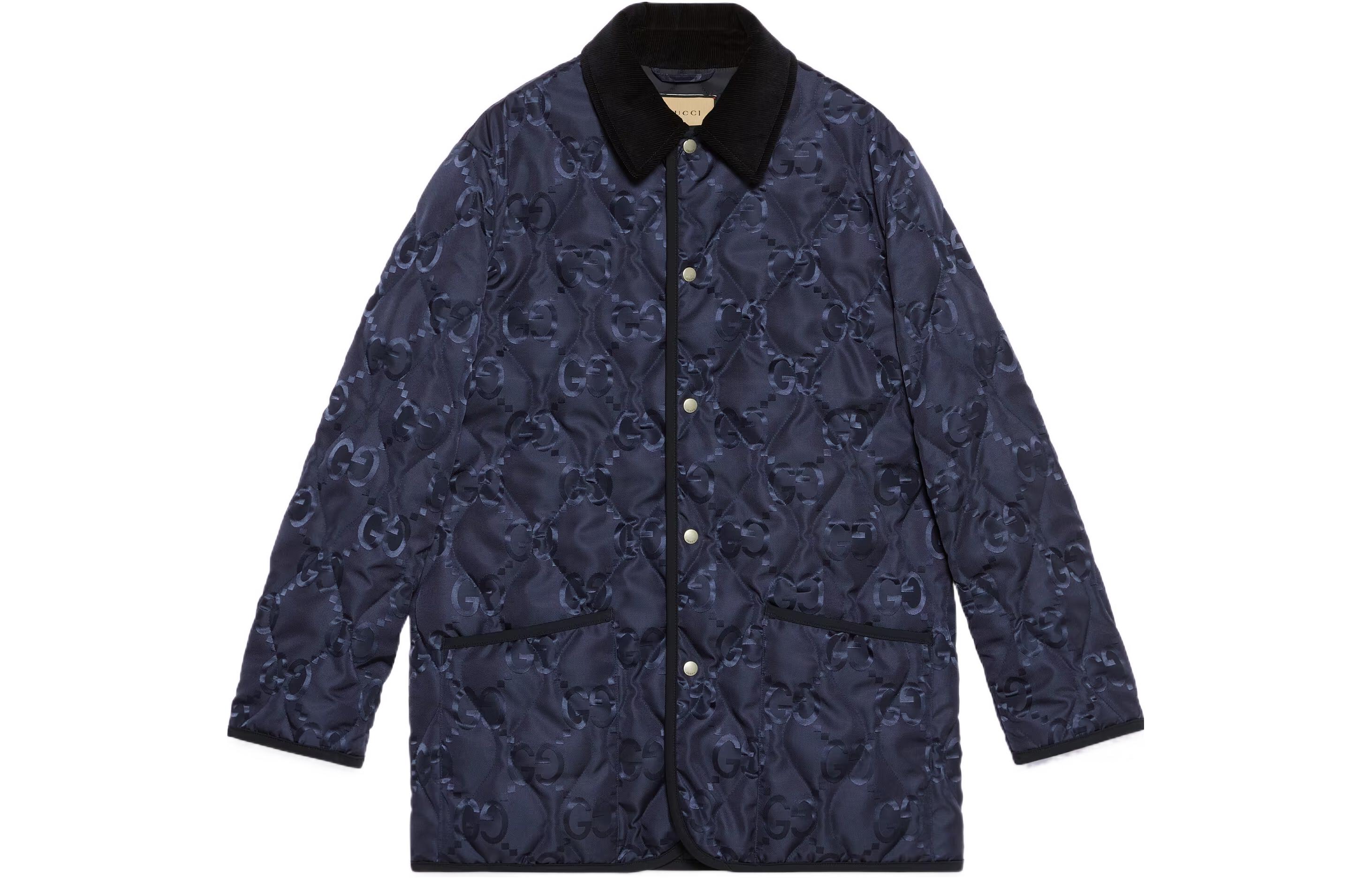 Gucci SS23 Quilted Collar Single-Breasted Jacket Navy Blue () 722499-ZALX3-4348