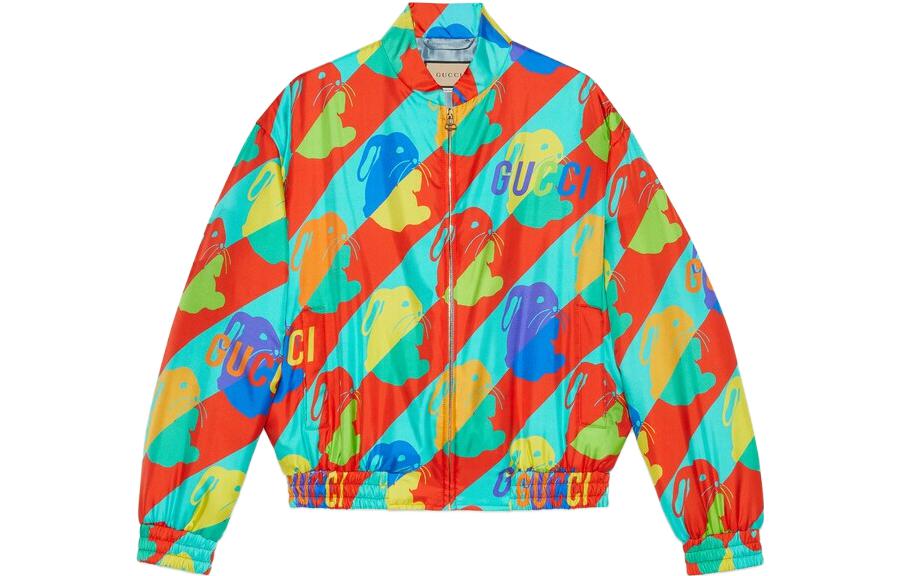Gucci SS23 Rabbit Print Zip Baseball Jacket Multicolor - 729479-ZAL0S-4886