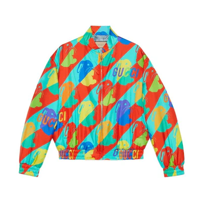 Gucci SS23 Rabbit Print Zip Baseball Jacket Multicolor - 729479-ZAL0S-4886