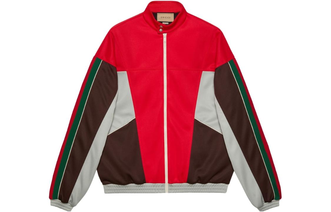 Gucci SS23 Red Colorblock Zip-Up Loose-Fit Jacket 737356-XJFE9-6429