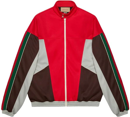 Gucci SS23 Jaket Loose-Fit Colorblock Merah dengan Ritsleting 737356-XJFE9-6429 Buy Gucci SS23 Jaket Loose-Fit Colorblock Merah dengan Ritsleting 737356-XJFE9-6429