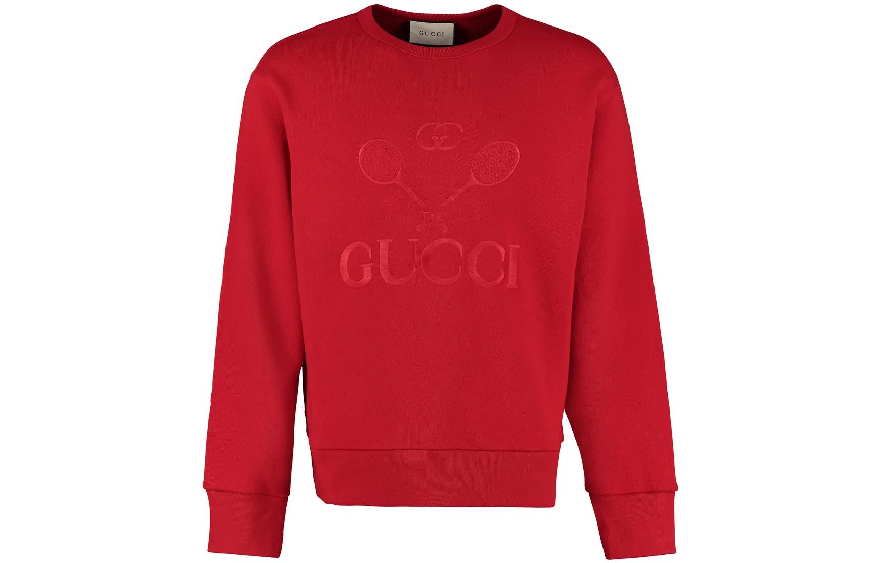 Gucci SS23 Red Logo Embroidered Casual Sweatshirt 475532-XJBCQ-6509