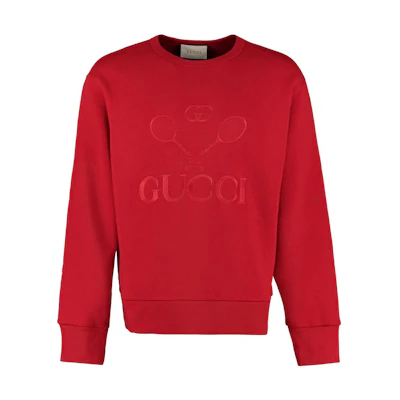 Gucci SS23 Red Logo Embroidered Casual Sweatshirt 475532-XJBCQ-6509