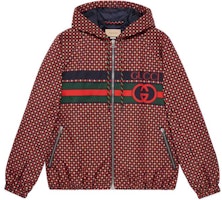 Gucci SS23 Red Logo Stripe Printed Hooded Jacket 714810-ZAKY3-4310 Gucci SS23 Red Logo Stripe Printed Hooded Jacket 714810-ZAKY3-4310