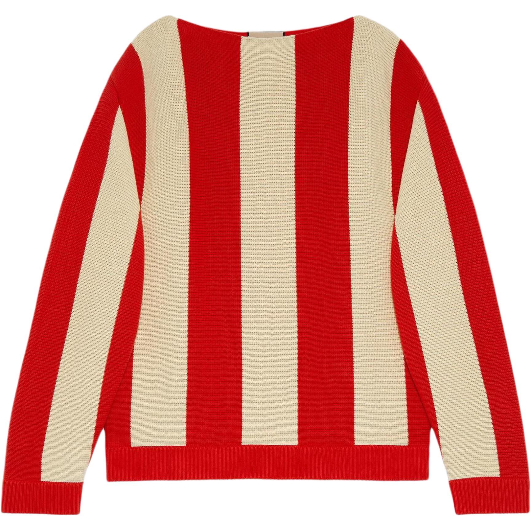 Gucci SS23 Red Striped Crewneck Pullover Sweater 724812-XKCWT-6186