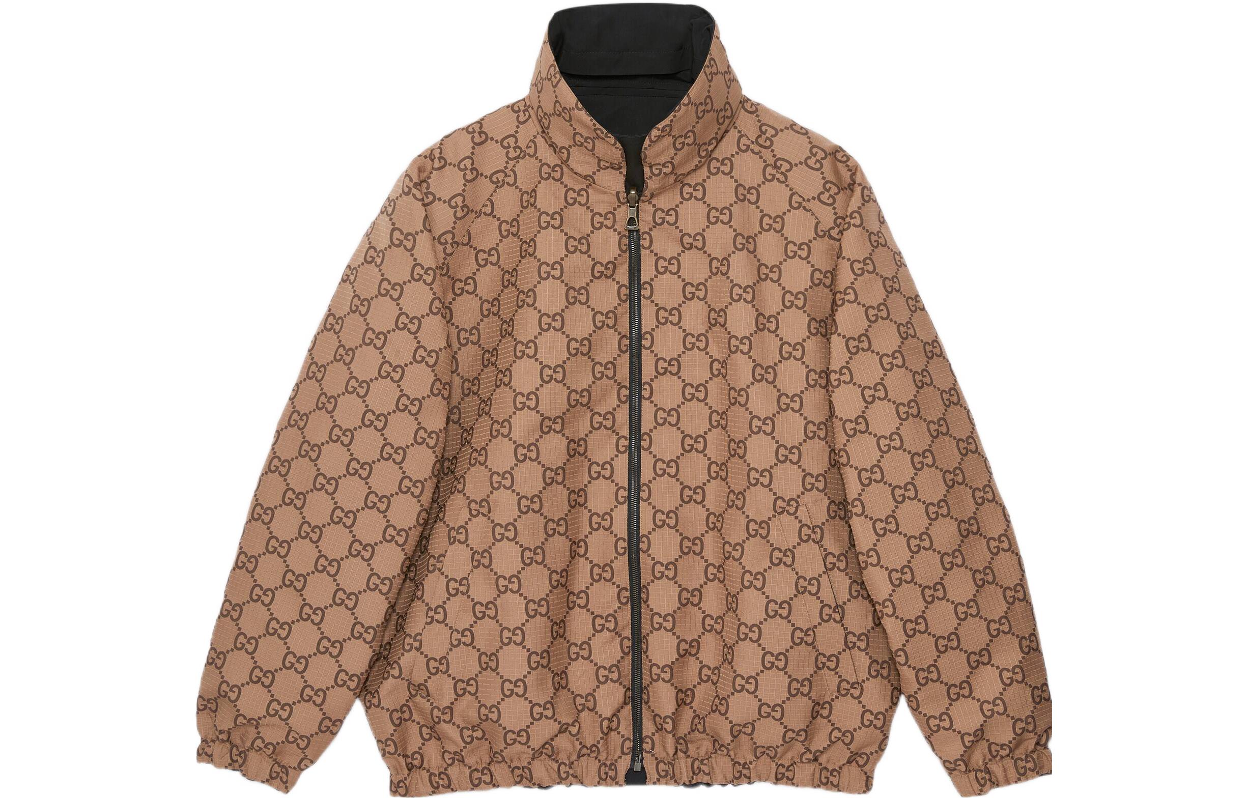 Gucci SS23 Reversible GG Monogram Zip Jacket in Brown/Black 722511-ZALX2-1043