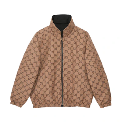 Gucci SS23 Reversible GG Monogram Zip Jacket in Brown/Black 722511-ZALX2-1043