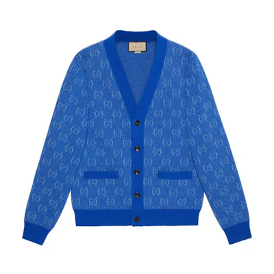 Gucci SS23 Solid Blue Knit Sweater for Men 761550-XKDK5-4931
