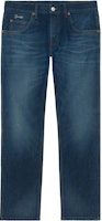 Gucci SS23 Solid Button Straight-Leg Jeans Dark Blue 408637-XDB11-4447 Gucci SS23 Solid Button Straight-Leg Jeans Dark Blue 408637-XDB11-4447
