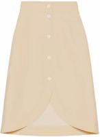 GUCCI SS23 Solid Color Midi Casual Skirt Single-Breasted Yellow. 744829-ZAD88-9205 GUCCI SS23 Solid Color Midi Casual Skirt Single-Breasted Yellow. 744829-ZAD88-9205