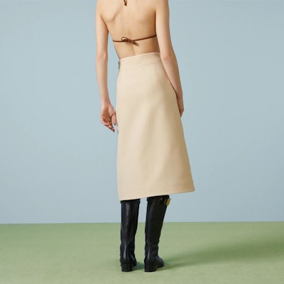 구찌 SS23 옐로우 솔리드 컬러 캐주얼 미디 스커트 싱글 브레스트. 744829-ZAD88-9205 Purchase 구찌 SS23 옐로우 솔리드 컬러 캐주얼 미디 스커트 싱글 브레스트. 744829-ZAD88-9205