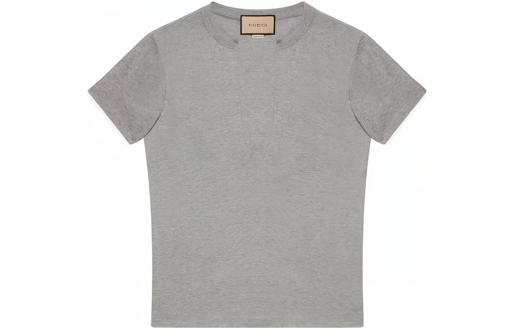 Gucci SS23 Solid Grey Pullover Casual Short Sleeve T-Shirt 758433XJFZ11160