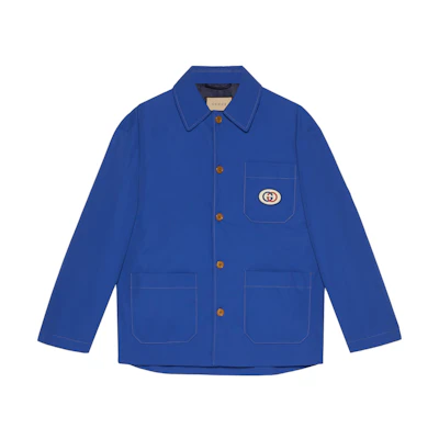 Gucci SS23 Spring Summer Blue Solid Patch Single-Breasted Jacket 738029-ZANGZ-4309