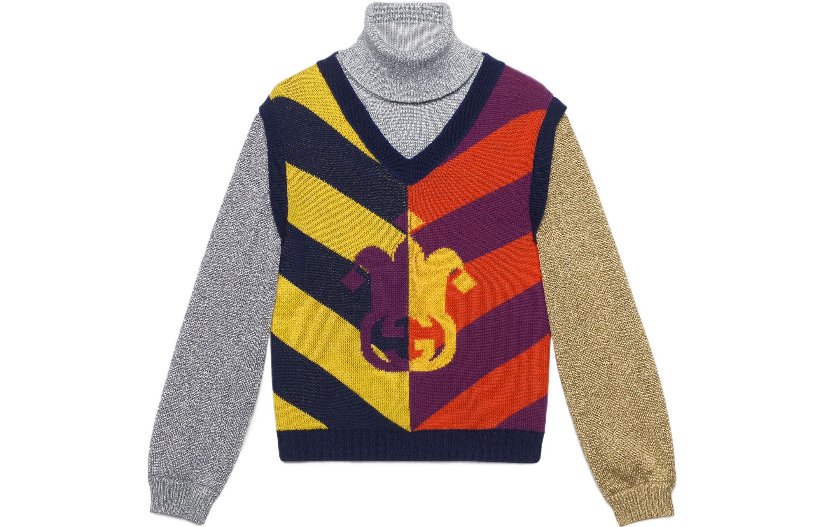 Gucci SS23 Striped Jacquard Wool Knit Sweater Multicolor Unisex 724770-XKCWH-8050