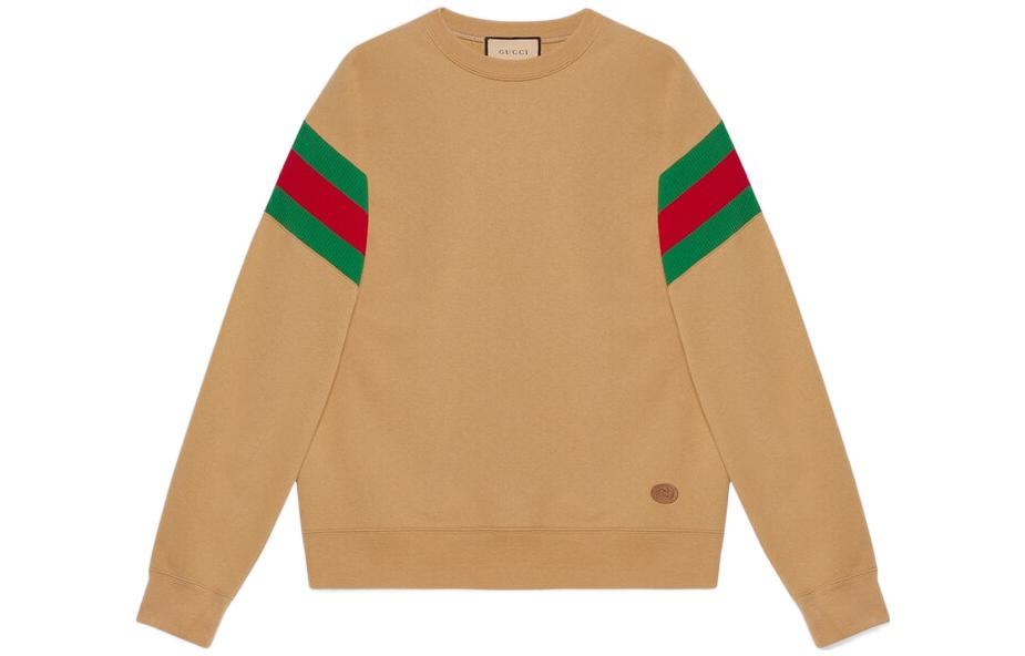 Gucci SS23 Striped Knit Crewneck Pullover Sweatshirt Brown 729666-XJEUQ-2293