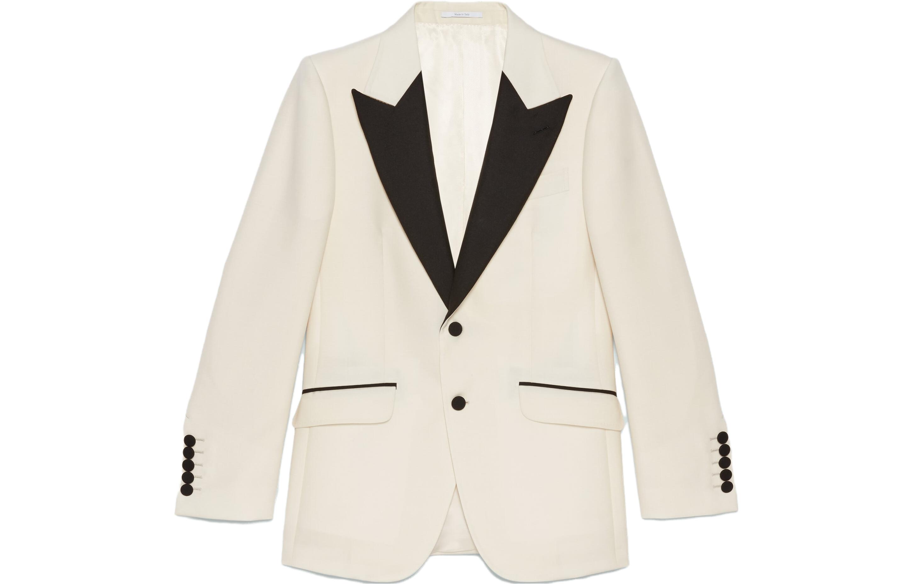 Gucci SS23 Two-Tone White Single-Breasted Pocket Blazer 721143-Z6724-9174