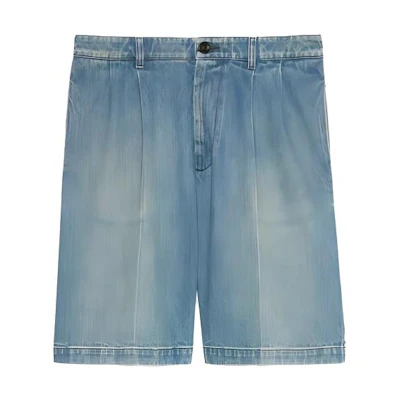 Gucci SS23 Washed High-Waisted Bermuda Shorts Blue 738670-XDCFV-4009
