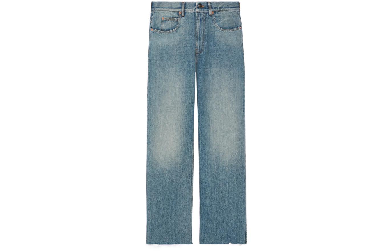 Buy Gucci SS23 Vaqueros Azul de Tiro Alto Lavados Corte Recto Holgado 731507-XDCBG-4009