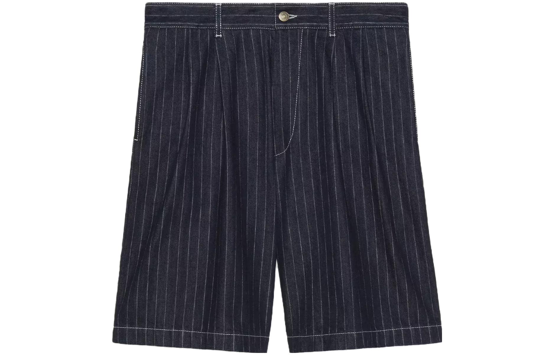 Gucci SS23 Washed Striped Bermuda Shorts Blue 738670-XDCGB-4590