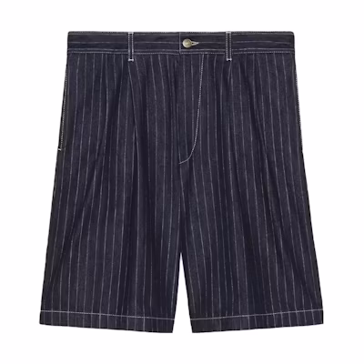 Gucci SS23 Washed Striped Bermuda Shorts Blue 738670-XDCGB-4590